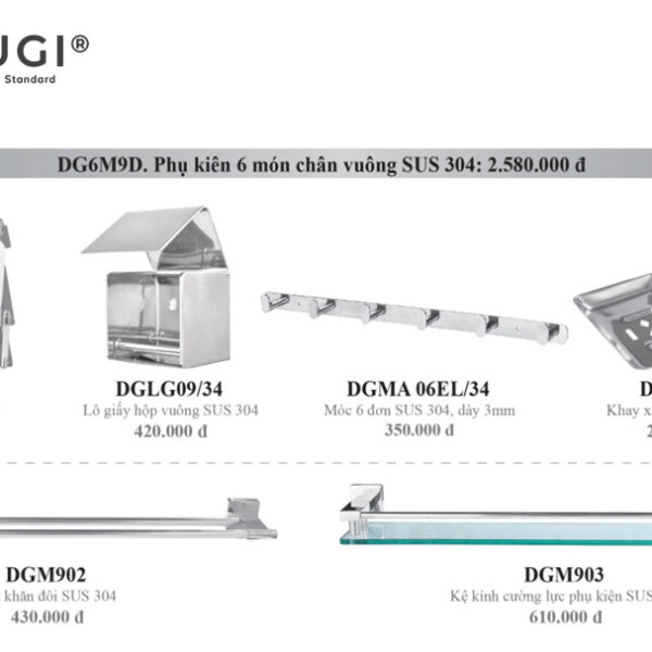 Phụ kiện 6 món cao cấp DG6M9D  (kệ cốc đôi)
