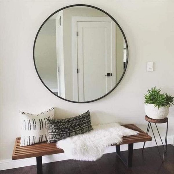 Gương  tròn viền đen Dugi 60cm