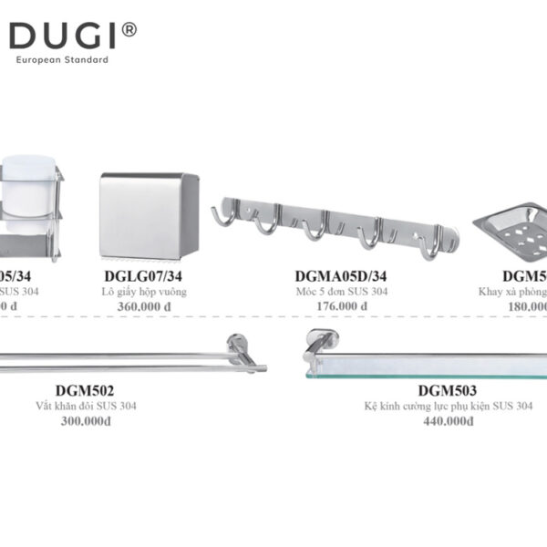 Phụ kiện 6 món chân Elip kép Dugi M5  (kệ cốc đơn+móc 5 đơn)